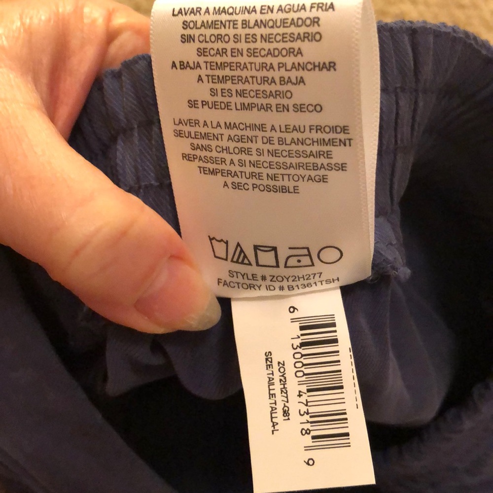 NWT BCBGMaxAzria Cobalt Blue Flared Crop Wide Leg Pants - Size Large - Picture 8 of 8